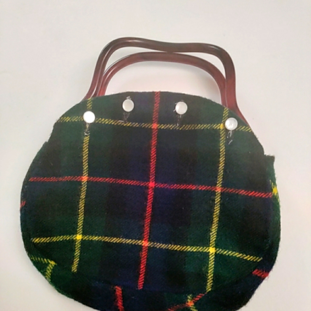 DE LANTHE Bermuda Bag Lucite Tortoise Handles Vtg 1970s 3 colors Green Red White